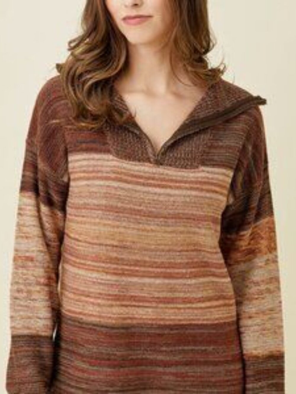 Mystree Brown and Orange Knit Sweater